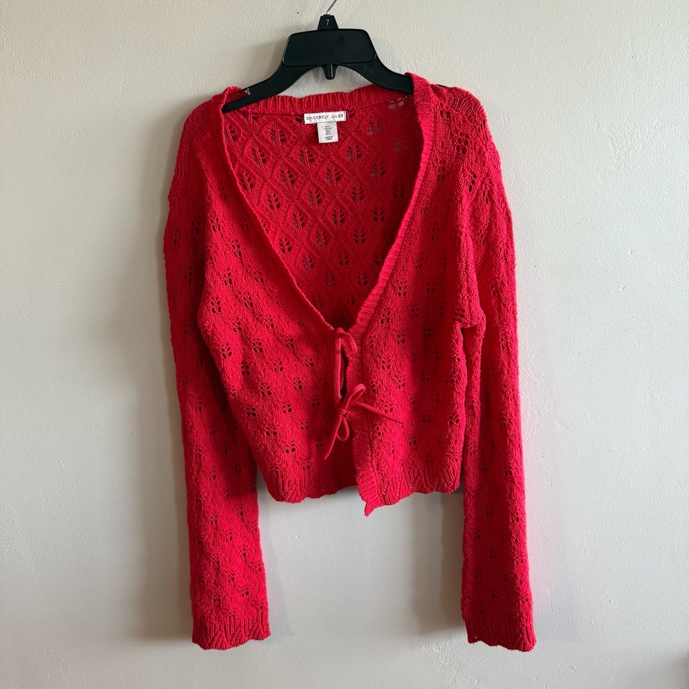 Sincerely Jules Red Lace Cardigan